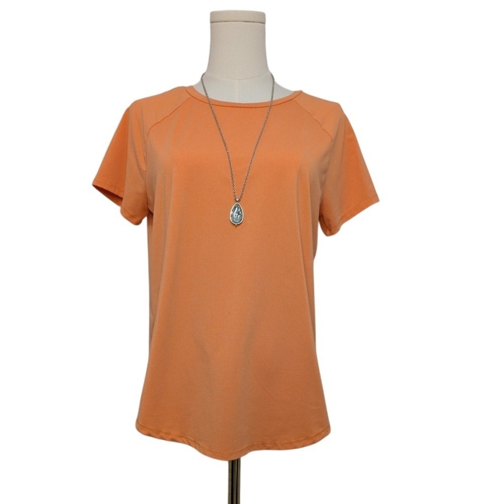 All In Motion Orange Crew Neck Short Sleeve T Shirt Women's‎ Casual Top Size S
